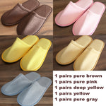 5 Pairs Disposable Slippers Hotel Travel Slipper Sanitary Party Home Guest Use Men Women Unisex Closed Toe Shoes Salon Homestay