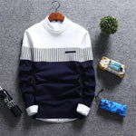 New Autumn Pullovers Men Fashion Stripe Causal Knitted Sweaters Pullovers Mens Slim Fit O Neck Knitwear Mens Brand Clothing 2023