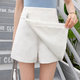 high waist shorts women 2020 summer New Women Shorts Skirts Fashion Casual Loose Culottes Black/Pink/White Shorts For Woman saia