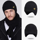 Simple winter earmuff cap men's outdoor knitted hat women's Korean warm beanies skull hat windproof earflaps bonnet hats