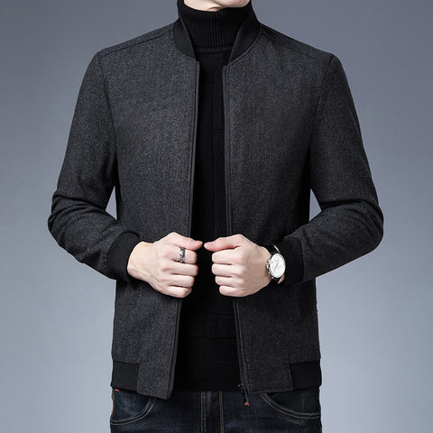 New Brand Casual Fashion Baseball Collar Autumn Winter Mens Coat 2023 Men Clothing Fashion Jacket Solid Classic Windbreaker