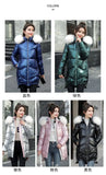 New Winter Jacket Parkas Women Glossy Down Cotton Jacket Hooded Parka Warm Female Cotton Padded Jacket Casual Outwear P985