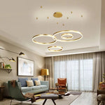 Modern LED Circle Ceiling Chandelier Lustre Lamp Indoor Lighting For Living Room Study Bedroom Lamps Round Rings Home Decoration