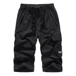 plus size 7XL 8XL Men`s Knee lenght Cargo Shorts Casual Elastic Waist fitness Bermudas Male Breathable Beach Surfings Shorts men