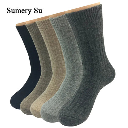 5 Pairs/Lot Wool Socks Men Long Winter Warm Cashmere Comfortable Socks Male Gift Hot Sale 2023