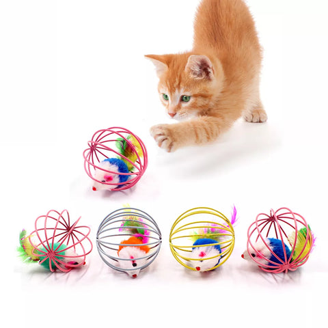 1Pc Cat Toy Stick Feather Wand With Bell Mouse Cage Toys Plastic Artificial Colorful Cat Teaser Toy Pet Supplies Random Color