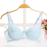 Big Thin cup Lace Summer Bra for Women Sexy Lingerie Underwire Cotton bra soft big size t shirt lady bra 32 34 36 38 40 BC