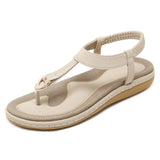 TIMETANG summer shoes women bohemia beach flip flops soft flat sandals woman casual comfortable plus size wedge sandals  C065