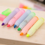 6PCS/Set Rabbit Mini Fluorescent Highlighter Pen Kawaii Chalk Marker Pens  Stationery Material Escolar Papelaria  School Supplie