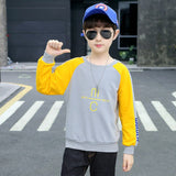 Korean Style Boys Clothes O-neck Letter Long Sleeve Kids Clothes Hoodie 2023 Spring Autumn Trend 5-13 Year Old Clothes for Teens