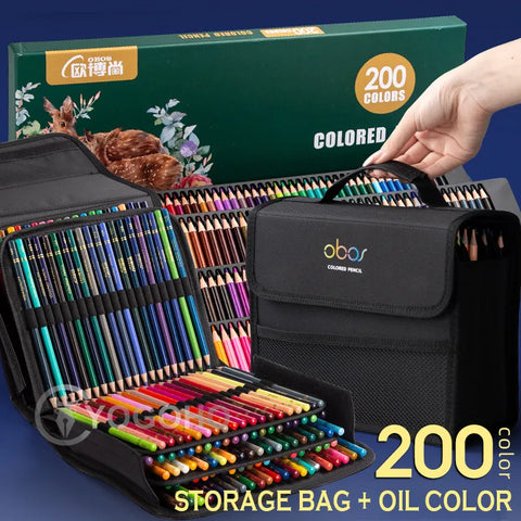 48/72/120/150/200 Professional Oil Color Pencil Set Watercolor Drawing colored pencils  with Storage Bag coloured pencils kids