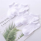 5 Pairs/lot 1 to 12 Years Summer Solid White Cotton Socks For Children Socks Spring No-show Low Cut Socks Boys Girls Boat Socks