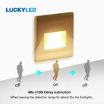 LUCKYLED Recessed Led Wall Lamp PIR Motion Sensor Stair Case Light AC85-265V Step Lamp Corridor Lighting Indoor Wall Lighting