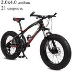 Wolf's Fang Bicycle 2.0*4.0 "Wide Tire Fat Snow Mountain Bike Women Children 21 Speed Damping Front Fork Full Vehicle Gift Men