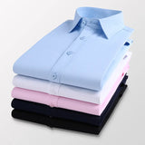 2023 New Plus Size 5xl 6XL 7XL Camisa Cmen's Slim Solid Color Long-sleeved Shirt Business Casual White Shirt Men's Brand Classic