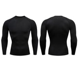 Men Compression Running T-shirt Fitness Tight Long Sleeve Sport Shirts Training Jogging Tops Gym Sportswear Dry Fit Rashgard