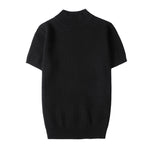 Autumn New Short Sleeve Knitted Sweater Men Tops Clothing 2023 All Match Slim Fit Stretch Turtleneck Casual Pull Homme Pullovers