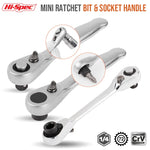 Mini 1/4 Ratchet Wrench Double Ended Quick Socket Ratchet Wrench Screwdriver Hex Torque Wrenches Set Spanner Hand Repair Tools