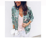 Jocoo Jolee Women Elegant Zipper Bomber Jacket Spring Autumn Floral Printed Jackets Office Wear Slim Office Coat Retro Outwear