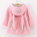 Spring Baby Girls Jackets Cute Rabbit Ear Cotton Autumn Kids Outerwear Children Hooded Coats 1 2 3 4 5 Year Toddler Girl Coat