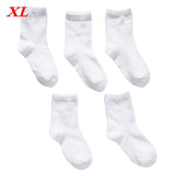 5 Pairs Kids Pure White Sock Baby Boy Girl Solid Breathable Cotton Sport Unisex Kids Child Socks Cotton Uniform Socks