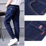 New Fashion Baby Jeans Solid Blue Denim Trousers for Big Boys Casual Washing Blue Jeans Loose Children Long Pant Fat Boy Clothes