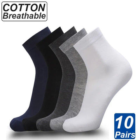 10 Pairs / Lot Men's Cotton Socks High quelity New styles Black Business Socks Breathable Autumn Winter for Male size(39-46)