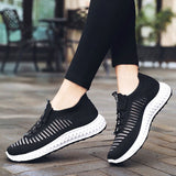 Casual Sneakers For Women Mesh Platform Breathable White Sport Sneaker Ladies Trainers Female Sock Sneakers Yellow Female Shoes