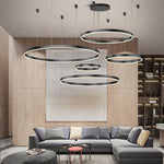 Modern LED Circle Ceiling Chandelier Lustre Lamp Indoor Lighting For Living Room Study Bedroom Lamps Round Rings Home Decoration