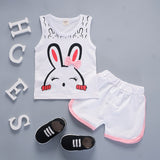 Two Pieces Cotton Girls Clothing Sets Summer Vest Sleeveless Children Sets Fashion Girls Clothes Suit Casual Floral Outfits 1-5T