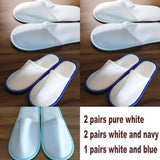 5 Pairs Disposable Slippers Hotel Travel Slipper Sanitary Party Home Guest Use Men Women Unisex Closed Toe Shoes Salon Homestay