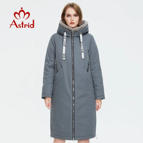 Astrid Women's winter parka Long Casual Hooded fur mink down Minimalist style jackets for women coat plus size parkas  AT-10089