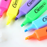 Large-capacity 6 Colors Student Art Fluorescent Highlighter Pen Gift Emphasis Marker Marking Pen Stationery School Supplies