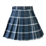 Women Casual Plaid Skirt Girls High Waist Pleated A-line Fashion Uniform Skirt With Inner Shorts