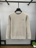 Winter Men's Warm Fleece Sweater O-Neck Embroidered Casual Knitted Inner Lap Pullovers Thick Thermal Underwear Sweater