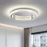 Modern Simple Crystal Circle Lamp Ceiling Chandelier Living Room Bedroom Study Decorative Led Indoor Lighting