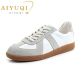 AIYUQI Women's Sneakers 2023 New Genuine Leather Ladies Moral Training Shoes Casual Spring Flat Shoes Women