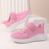 Tennis Shoes Slip On  Girls Casual Running Shoes Woven Breathable with Soft Soled Sports Hook-Loop Outdoor Shoes