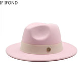 New Fedora Hat For Women Winter Elegant Fashion Formal Wedding Decorate Church Cap Panama Party Jazz Hat chapeau femme