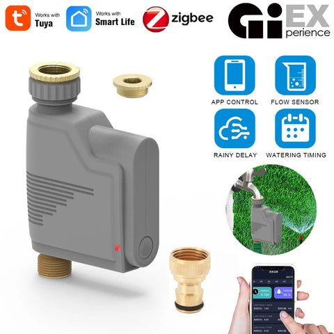 ZIGBEE WIFI Garden Watering Timer Smart Sprinkler Drip Irrigation System Built-in Water Flow Recorder Water Controller TUYA