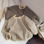 Boys Striped Sweashirt 2022 Spring Autumn New Children&#39;s Clothing Korean Baby Kids Cotton Casual Thin Long-Sleeved Sweater WTC52
