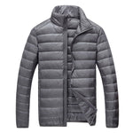 Autumn High-end Brand White Duck Down Light Fashion Solid Color Slim Casual Stand Collar Mens Down Jacket Male Down Coat