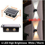 Solar Wall LED Light Outdoor Garden Decoration Wall Lamp High Brightness Up And Down Luminous Lighting Outdoor Solar LED Lamp