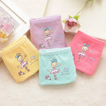 4 Pcs/lot Kids Cotton Briefs Girls Panties  Cartoon Pattern Underpants Candy Colors Triangle Girls Underwear  2-10 Years