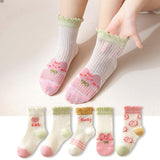 5 Pairs Children&#39;s Socks 0-12Years Kids Socks Spring Summer Baby Boys Girls Cotton Mesh Breathable Thin Soft Clothes Accessories