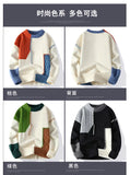 Autumn Winter Warm Mens Sweaters Fashion Turtleneck Patchwork Pullovers New Korean Streetwear Pullover Casual Men Clothing