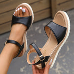 Lucyever Ankle Buckle Wedges Sandals for Women Summer 2023 Patchwork Platform Sandles Woman Thick Sole Gladiator Sandalias Mujer