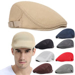 New Fashion Summer Men Hats Breathable Mesh Newsboy Caps Outdoor Sun Hats Flat Cap Adjustable Caps Gorras Berets for Father Gift