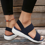 Women&#39;s Knit Elastic Cloth Wedge Sandals Slip On Lightweight Walking Sandals Women Plus Size Comfortable Summer Shoes Woman 2023