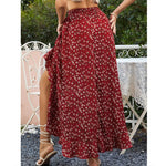 Summer Leopard Print Elegant Fashion Long Skirt Women Floral Sexy Aesthetic Split High Waist Sunscreen Wrap A-line Skirt Female